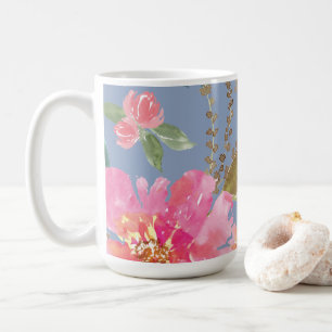 Mug Motif Aquarelle rose Peony
