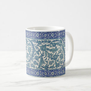 Mug Motif arabe Floral Orné Bleu