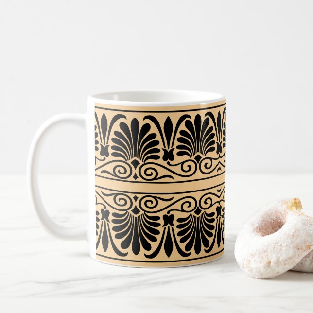 Mug Motif arabe méditerranéen grec marron (Avec donut)