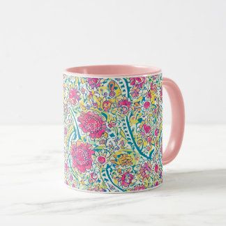 Mug Motif arabe rose floral