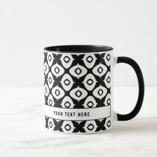 Mug Motif arabesque symétrique noir et blanc gras