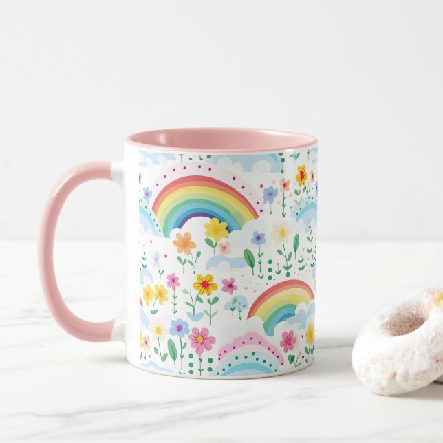 Mug Motif arc-en-ciel (Avec donut)
