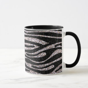 Mug Motif argenté de rayure de zèbre (parties