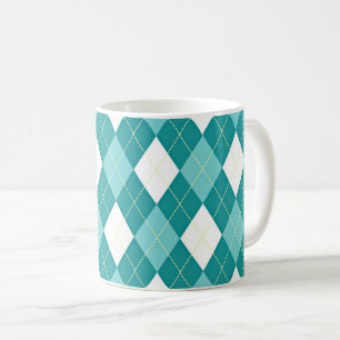 Mug Motif argyle turquoise