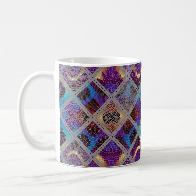 Mug Motif arrière - plan sans couture. Art mosaïque mo (Gauche)
