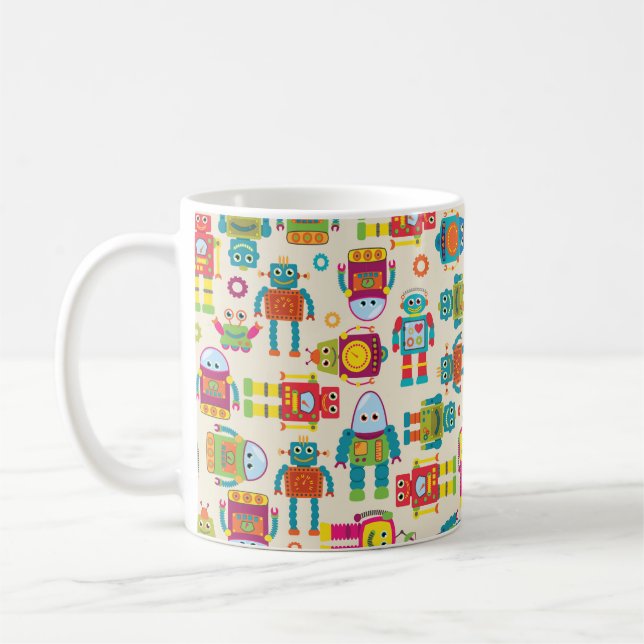 Mug Motif Arrière - plan sans couture avec Joli Rob (Gauche)