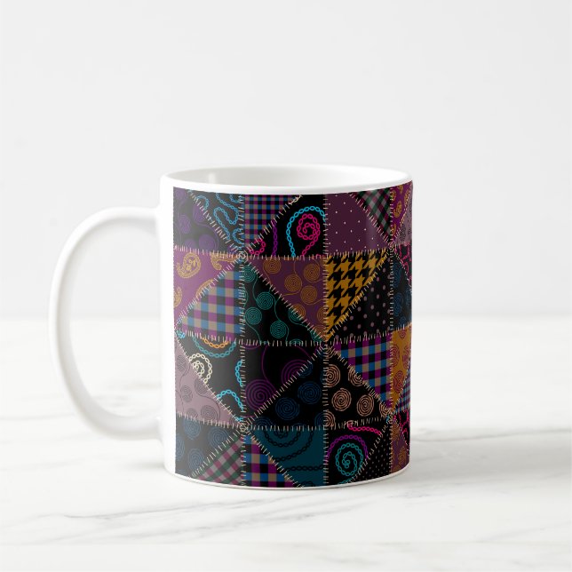Mug Motif arrière - plan sans couture. Motif de patchw (Gauche)