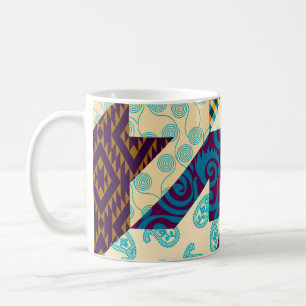 Mug Motif arrière - plan sans couture. Motif de patchw