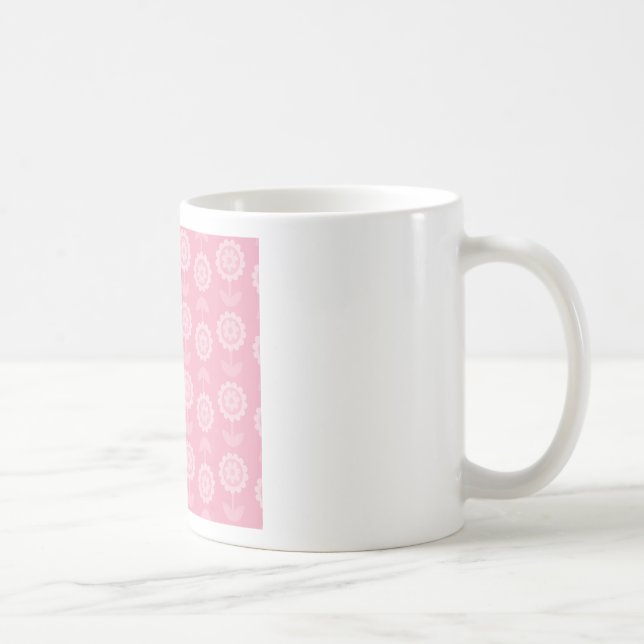 Mug Motif Art Abstrait rose Fleurs florales (Droite)