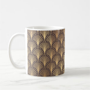 Mug Motif Art déco. Arrière - plan doré sans coutur