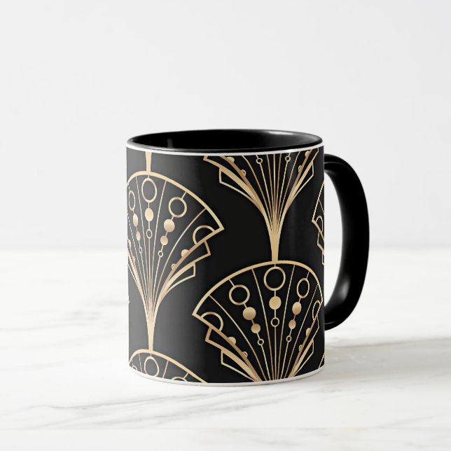 Mug Motif Art déco Palmette (Devant droit)