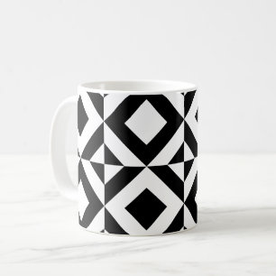 Mug Motif Art Déco Rectangle de Carré noir blanc