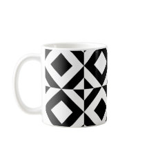 Motif Art Déco Rectangle de Carré noir blanc
