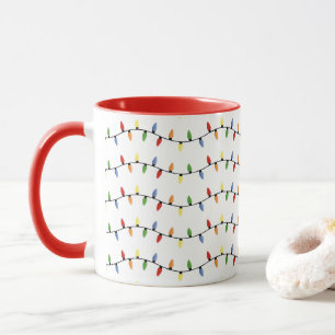 Mug Motif artistique de lumières d'arbre de fête color