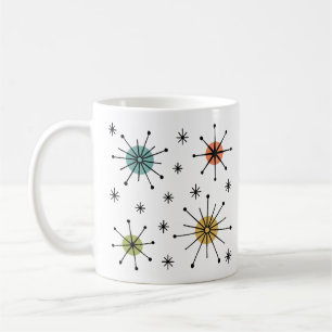 Mug Motif Atomique en Étoile Éclatée de Style Mid Cent