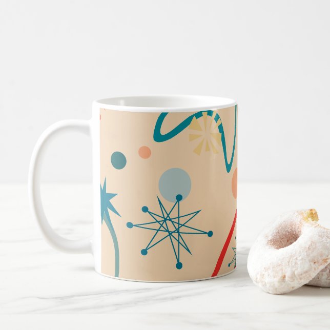 Mug Motif atomique rétro des années 1950 (Avec donut)