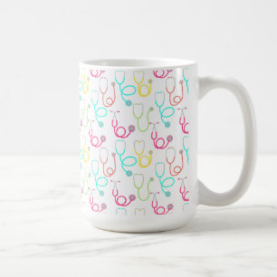 Mug Motif au néon de stéthoscope