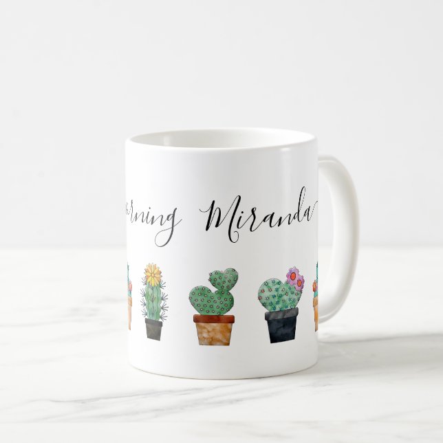 Mug Motif aux fleurs de Cactus (Devant droit)