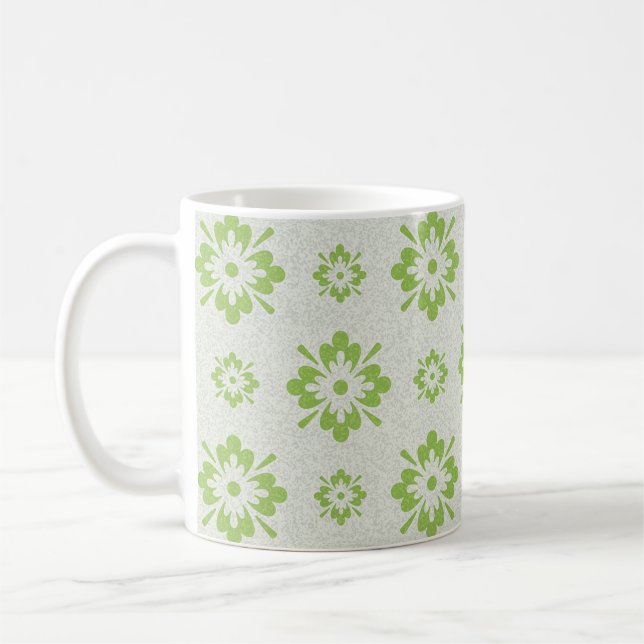 Mug Motif aux formes florales vertes (Gauche)