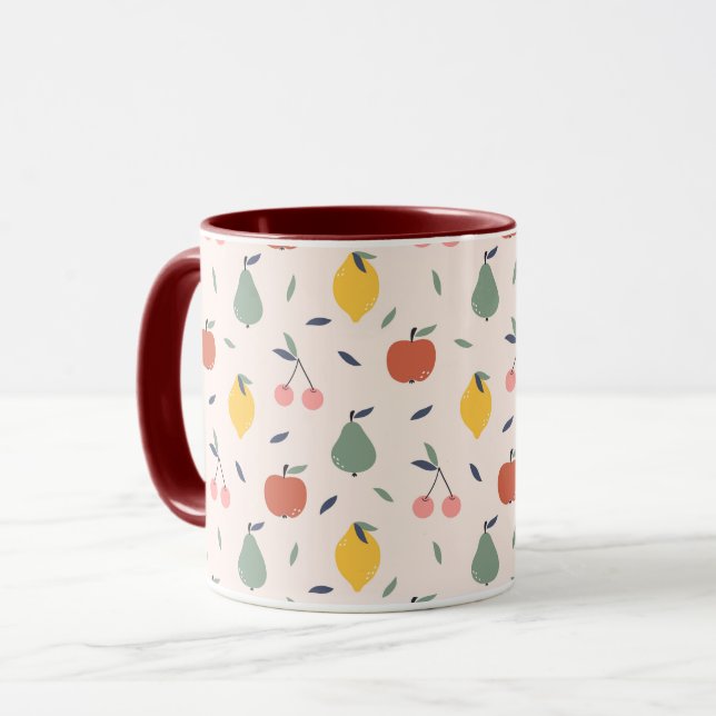 Mug Motif aux fruits mignons (Devant gauche)