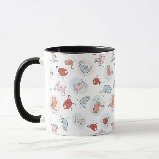 Mug motif avec des oiseaux de bande dessinée (Gauche)