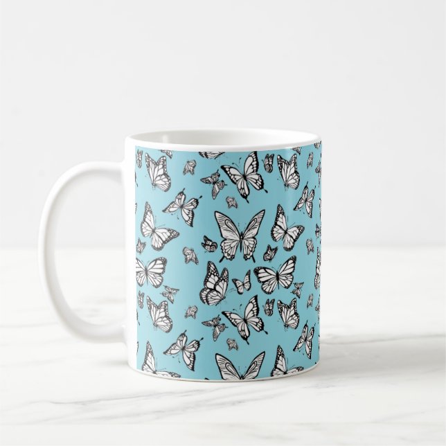 Mug Motif avec des papillons (Gauche)