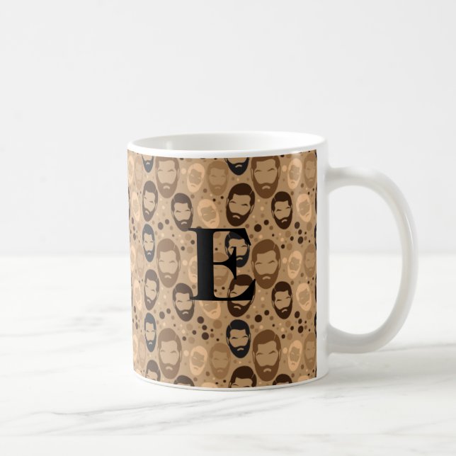 Mug Motif barbu d'homme masculin avec le monogramme (Droite)