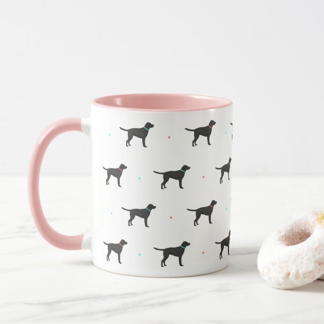 Mug Motif Black Labrador (Avec donut)