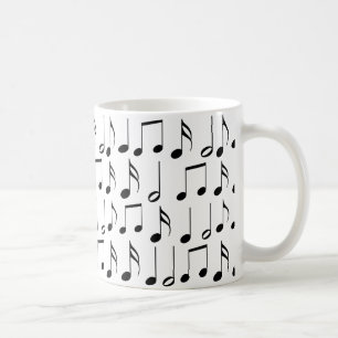 Mug Motif Black Music Notes