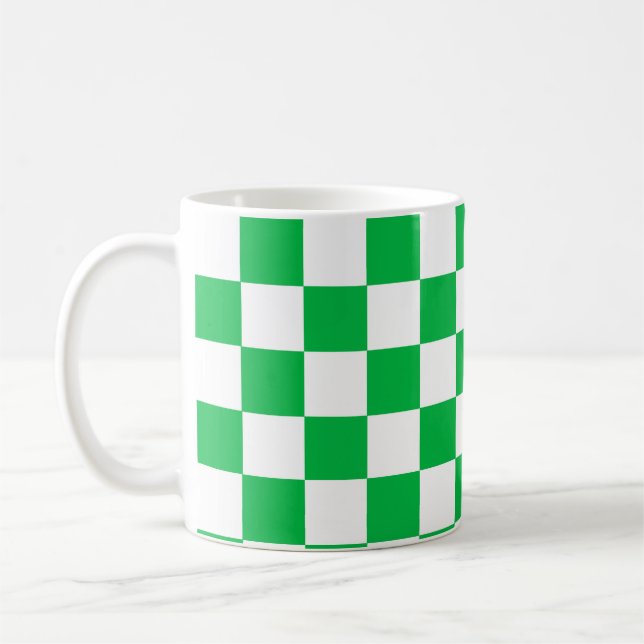 Mug Motif blanc À damiers blanc vert (Gauche)