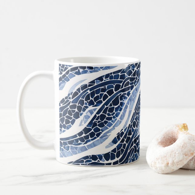 Mug Motif blanc bleu 15 (Avec donut)