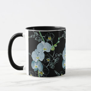 Mug Motif blanc d'orchidées d'aquarelle