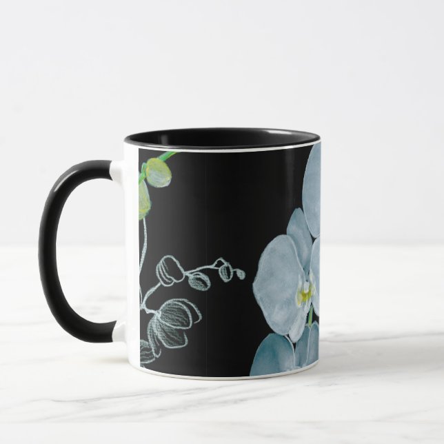 Mug Motif blanc d'orchidées d'aquarelle (Gauche)