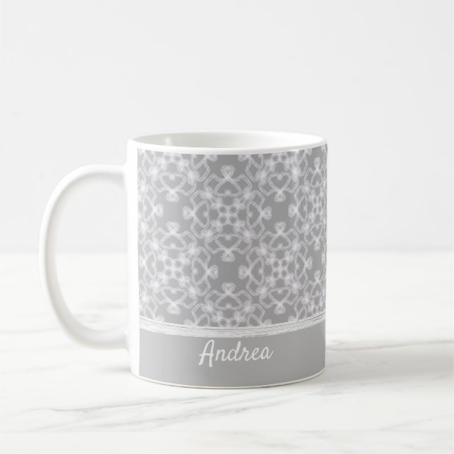 Mug Motif blanc et gris personnalisé (Gauche)
