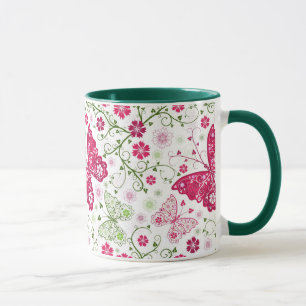 Mug Motif blanc floral