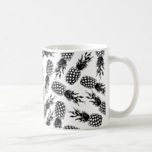 Mug Motif blanc noir moderne abstrait d'ananas