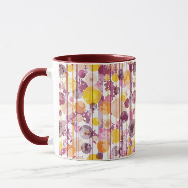 Mug Motif blanc rayé tacheté (Gauche)
