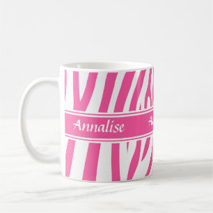 Mug Motif blanc rose personnalisable à la mode de