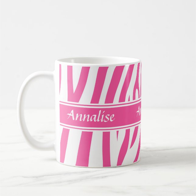 Mug Motif blanc rose personnalisable à la mode de (Gauche)