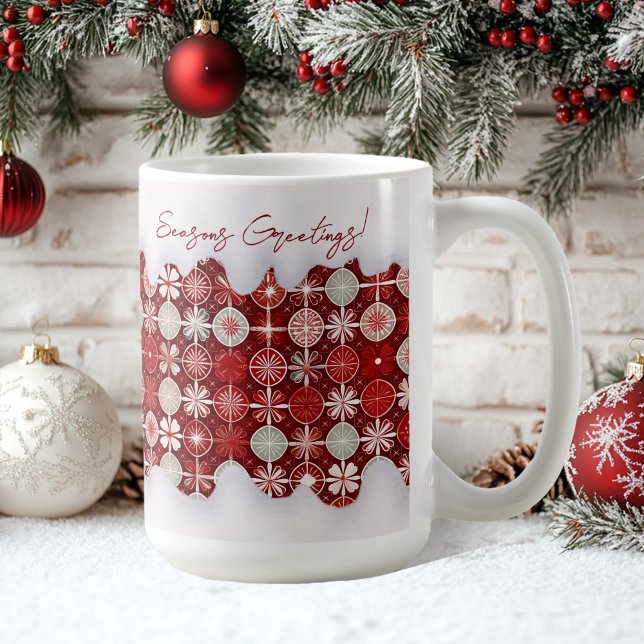 Mug Motif blanc rouge Noël #13 ID1009 (Créateur téléchargé)