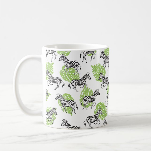 Mug Motif blanc sans couture avec zèbres. illustration (Gauche)