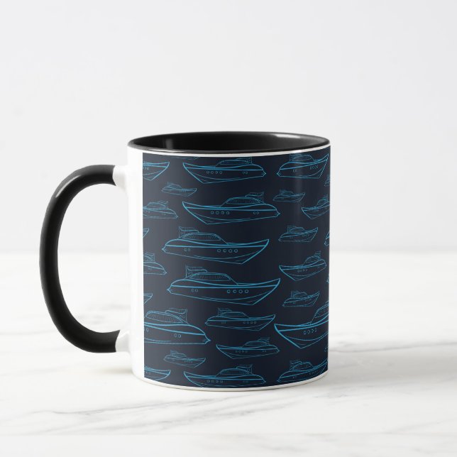 Mug Motif bleu de yacht (Gauche)