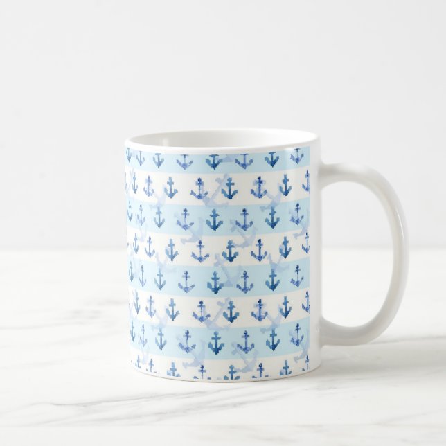 Mug Motif bleu en pastel d'Ancre (Droite)
