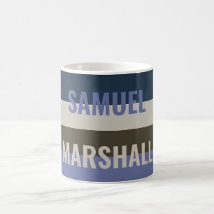 Mug Motif Bleu et Brown rayures