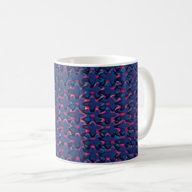 Mug Motif bleu et rose rétro (Devant droit)