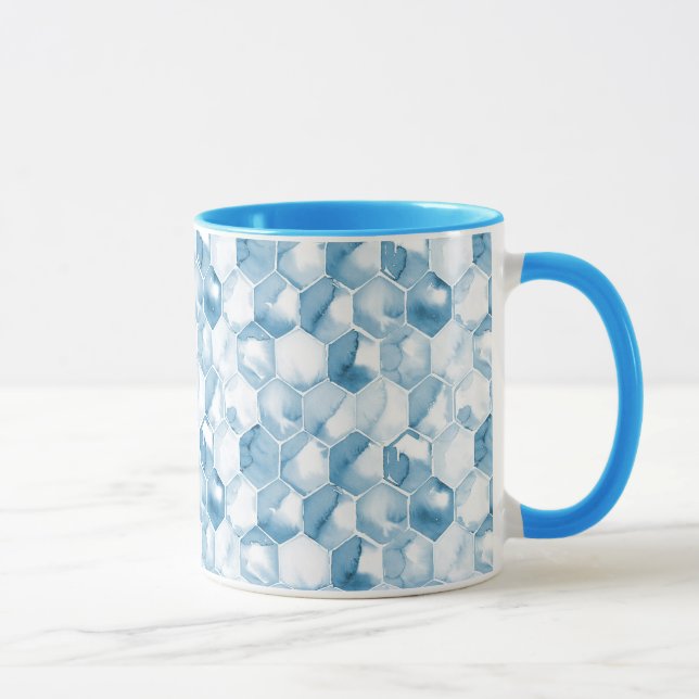 Mug Motif bleu mou de Canotype d'aquarelle (Droite)
