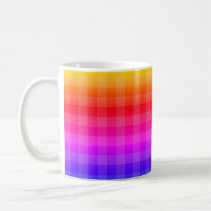 Mug Motif bleu rose violet rouge orange jaune plaid