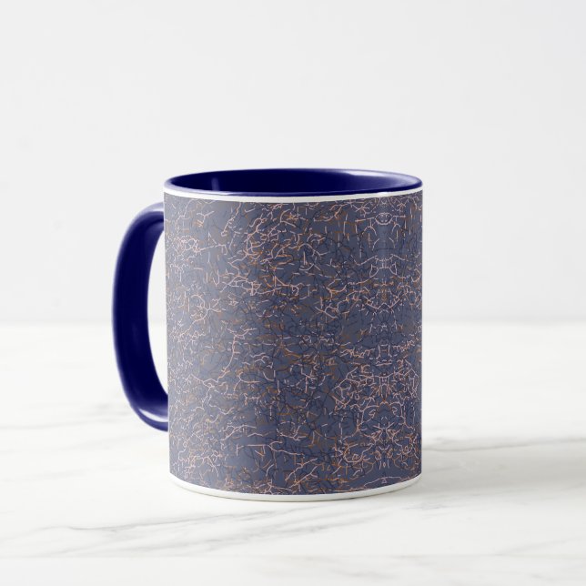 Mug Motif bleu simple Abstrait filetage (Devant gauche)