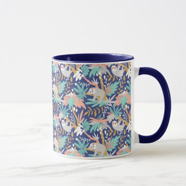 Mug Motif bleu tropical de paresse (Droite)