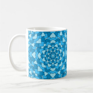 Mug Motif bleu turquoise à fleurs géométriques sans so